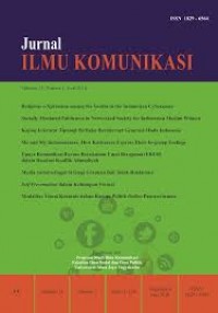 Jurnal ILMU KOMUNIKASI Vol.12 No.1, Juni 2015